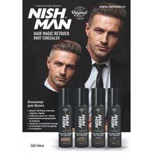 Spray Colorant Magic retouch Noir NISH MAN Spray Colorant Magic retouch Noir NISH MAN