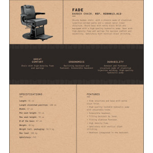 Fauteuil de barbier FADE FULL BLACK