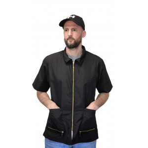 Chemise barbier noir Star...
