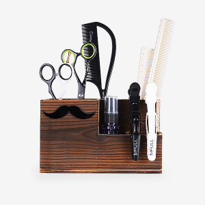 Organisateur à accessoires coiffure + ciseaux à planter