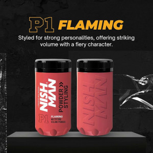Poudre coiffante NISH MAN P1 20g FLAMING parfum mangue Poudre coiffante NISH MAN P1 20g FLAMING parfum mangue