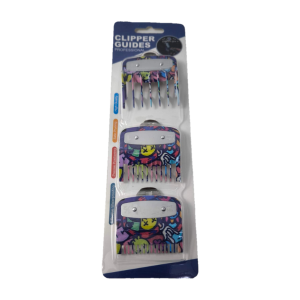 Kit 3 contre-peignes customisé emoji fond Bleu