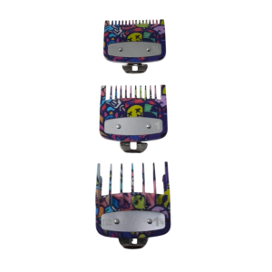 Kit 3 contre-peignes customisé emoji fond Bleu