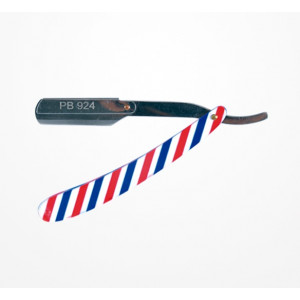 Rasoir shavette métal couleurs barber pole