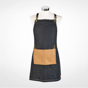 Tablier de barbier jean poche marron denim Tablier de barbier jean poche marron denim