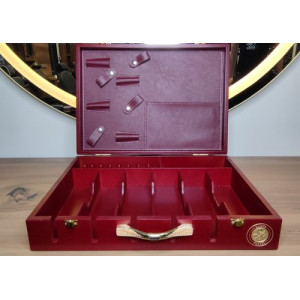 Malette de barbier vintage en bois Bordeaux