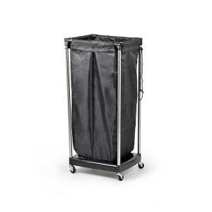 Panier à serviettes à roulettes en tissu noir