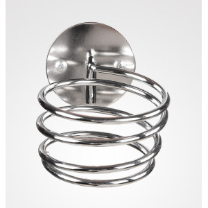 Support sèche-cheveux chromé spiral Support sèche-cheveux chromé spiral